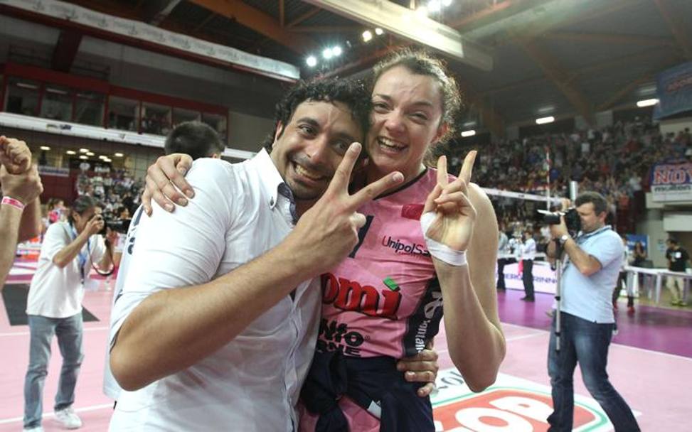 Il tecnico Davide Mazzanti con la moglie Serena Ortolani. Foto Tarantini